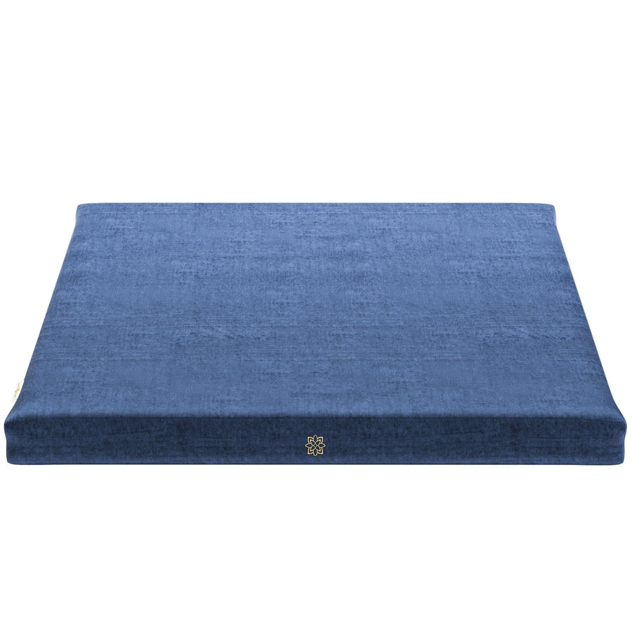 Luxe Velvet Meditation Zabuton Mat Mindful & Modern Blue 