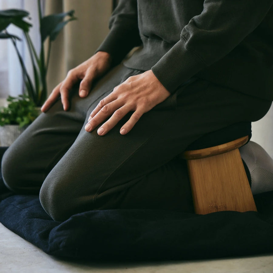 Meditation Bench & Zabuton Mat Set & Free Bench Cushion Pad