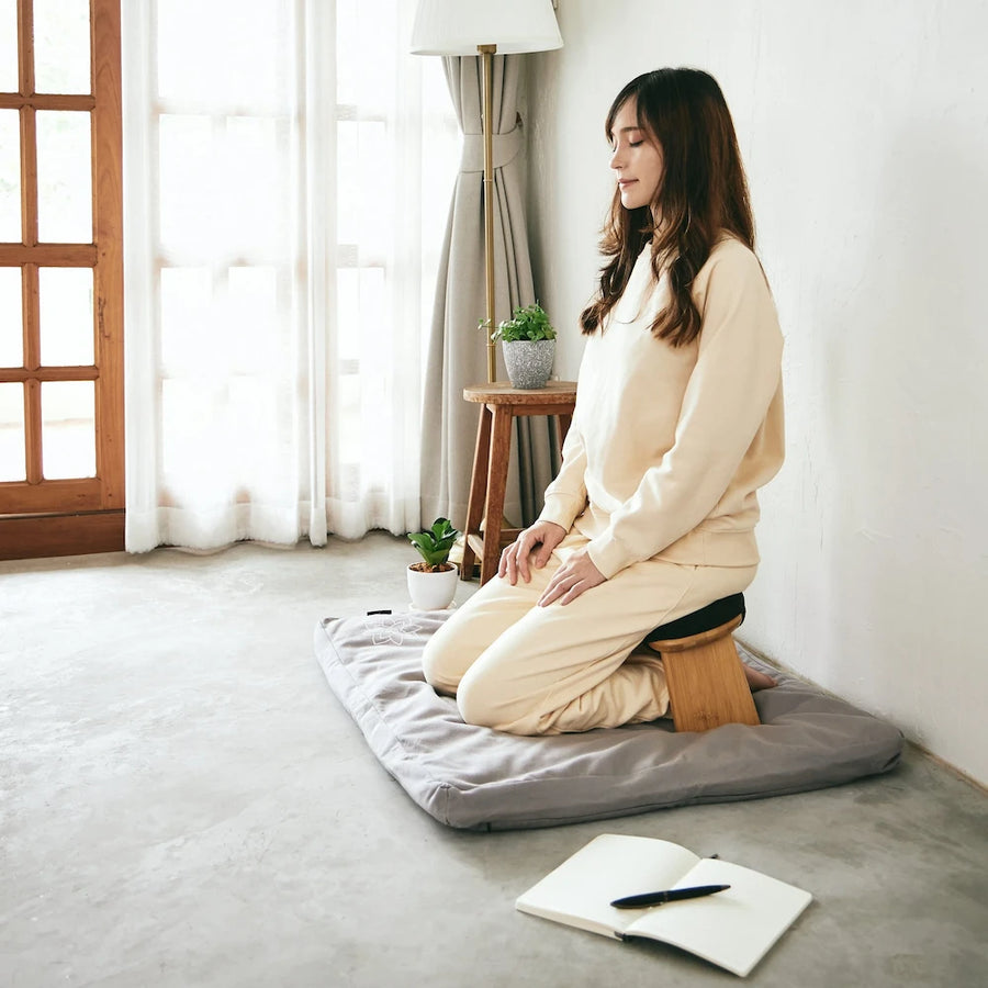 Meditation Bench & Zabuton Mat Set & Free Bench Cushion Pad